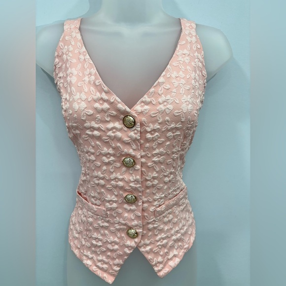 SheIn Tops - Chiquease Women's Spring/Summer Woven Textured Button Camisole Pink Tank Top M